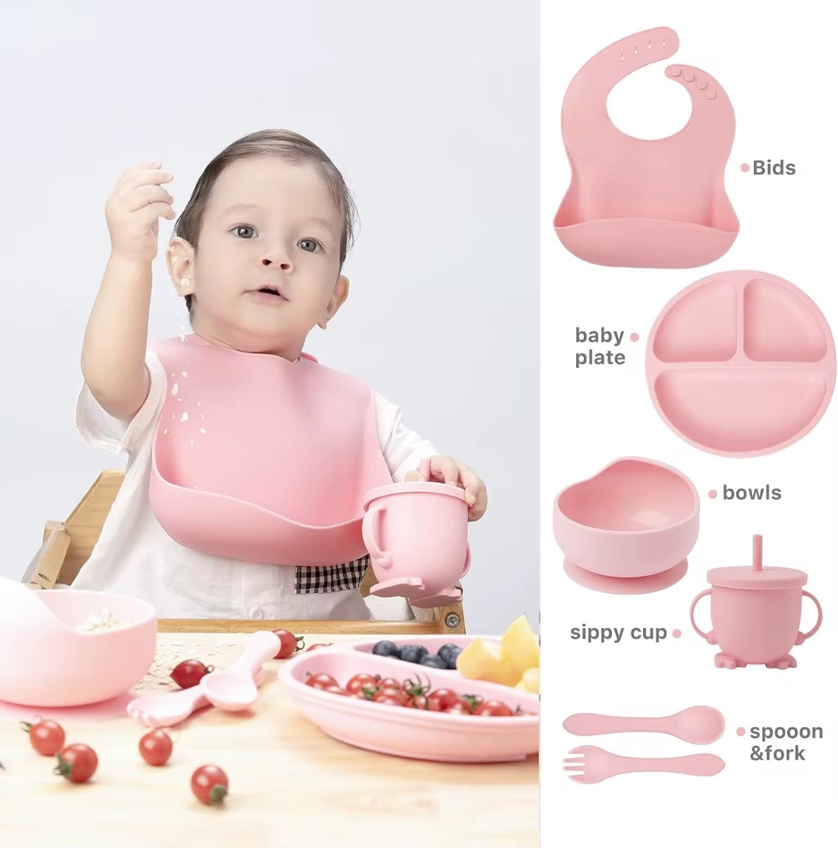Vajilla 6 Piezas en Silicona Para Bebe